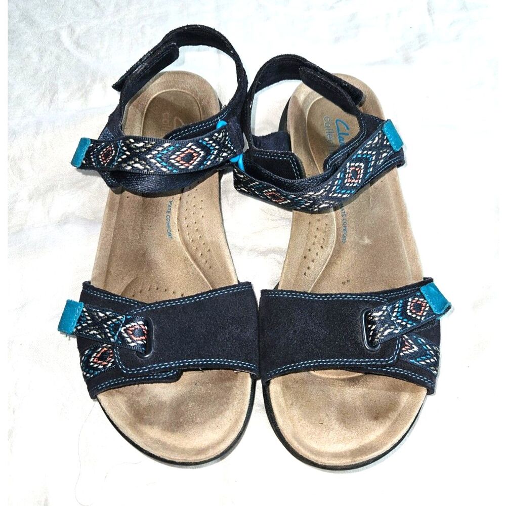 CLARK'S Collection Amanda Sprint Step Sandals Strappy Adjustable Size 8.5